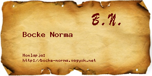 Bocke Norma névjegykártya